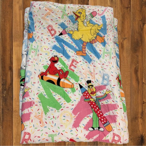 1993 Sesame Street Comforter – Alphabet Crayon Print – Twin Size Vintage - Picture 2 of 7